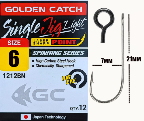 Гачки Golden Catch Single Jig Light 1212BN - №06 (12шт/уп)