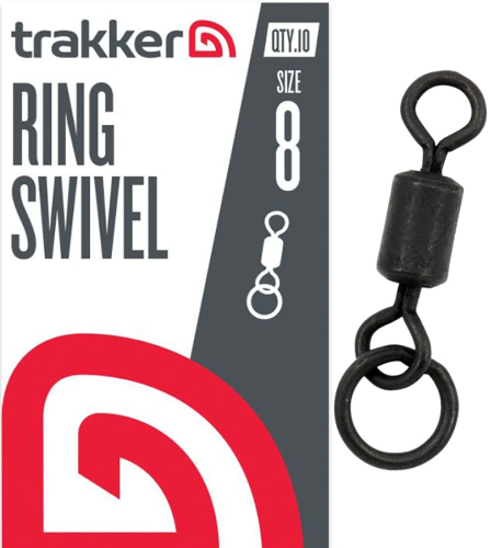 Вертлюг с колечком Trakker Ring Swivel №08 black (10шт/уп)