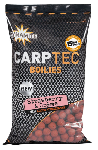 Бойлы Dynamite Baits CarpTec Strawberry & Crème Boilies 0,9кг 15мм (DY1758)