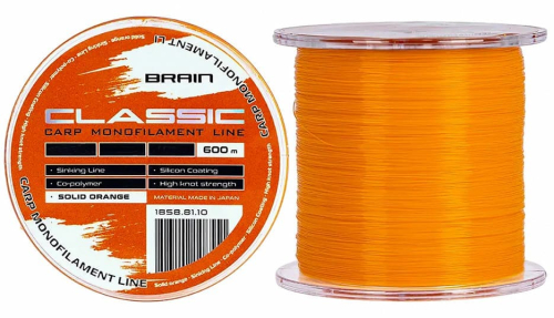 Жилка Brain Classic Carp Line (solid orange) 600м 0,25мм 15lb 6,6кг