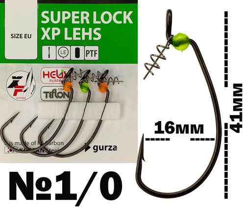 Гачки Gurza Super Lock XP LEHS (KE-3229) PTF - №1/0 (3шт/уп)