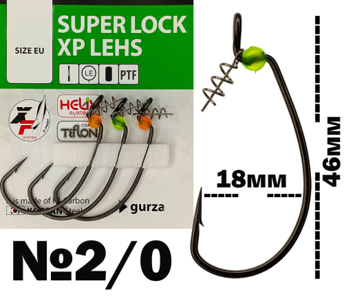 Крючки Gurza Super Lock XP LEHS (KE-3229) PTF - №2/0 (3шт/уп)