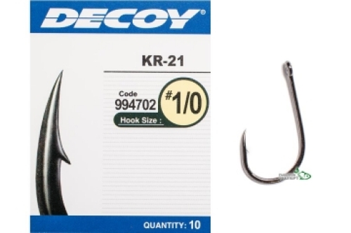 Крючки Decoy KR-21 Black Nickeled size 1/0