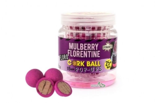 Бойлы Dynamite Baits Cork Ball Pop-Ups Mulberry Florentine Fluro Purple 15мм (DY948)