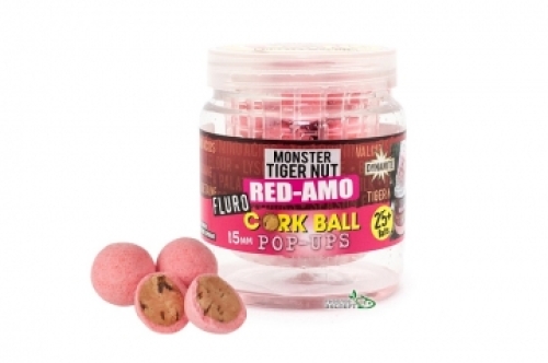 Бойли Dynamite Baits Cork Ball Pop-Ups Red Amo Fluro Pink 15мм (DY942)