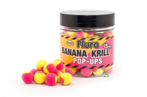 Бойлы Dynamite Baits Two Tone Pop-Ups Banana & Krill 15мм (DY605)