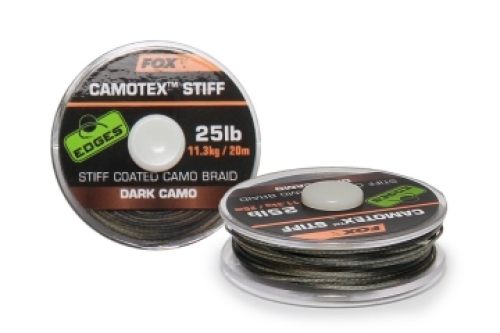 Поводковый материал Fox Edges Camotex Stiff 25lb 20м Dark Camo