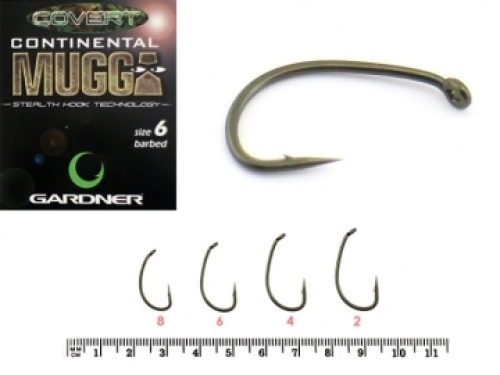 Крючки Gardner Covert Continental Mugga Hooks size 2