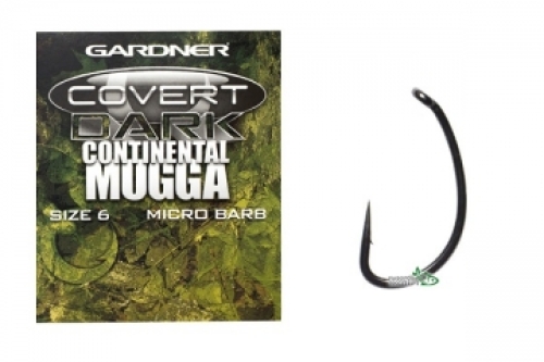 Крючки Gardner Covert Dark Continental Mugga Hooks Barbed № 08 (10шт/уп)