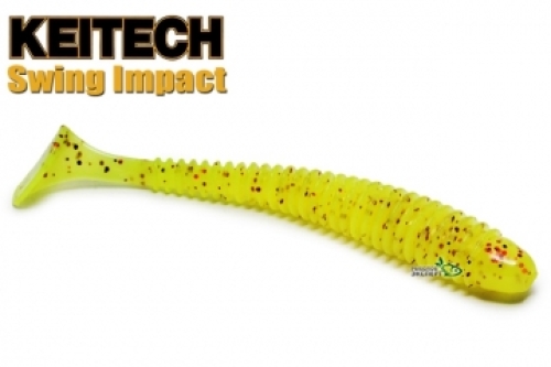 Силикон Keitech Swing Impact 3,5" - pal#01 Chartreuse Red Flake