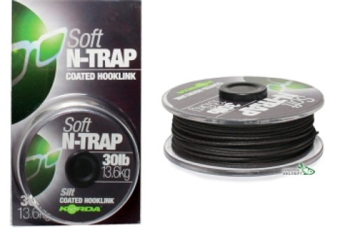 Поводковый материал в оболочке Korda N-TRAP Soft 20м 30lb Silt