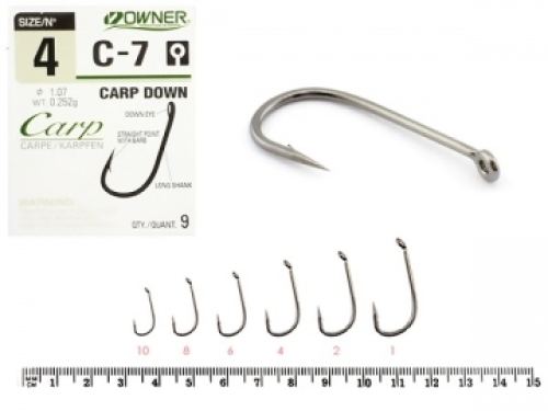 Крючки Owner C-7 Carp Down size 04