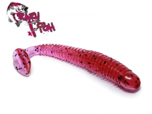 Силикон Crazy Fish Vibro Worm 7.5см col.13 Purple Pepper-анис