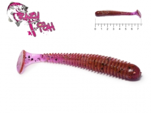 Силикон Crazy Fish Vibro Worm 7.5см col.12 Ultraviolet-анис