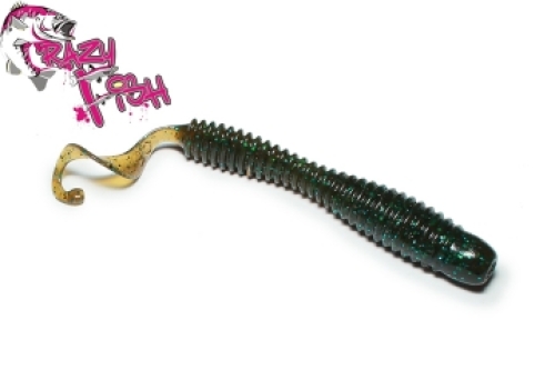 Силікон Crazy Fish Active Slug 10см col.42 Зелений Гарбуз синій тчк-Кальмар