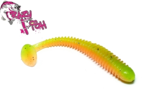 Силікон Crazy Fish Vibro Worm плаваючий 8.5см col.5D Оранж-Шартрез
