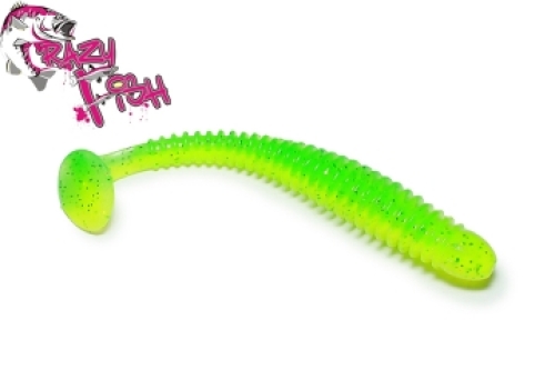 Силикон Crazy Fish Vibro Worm плавающий 8.5см col.7D Лайм-Шартрез