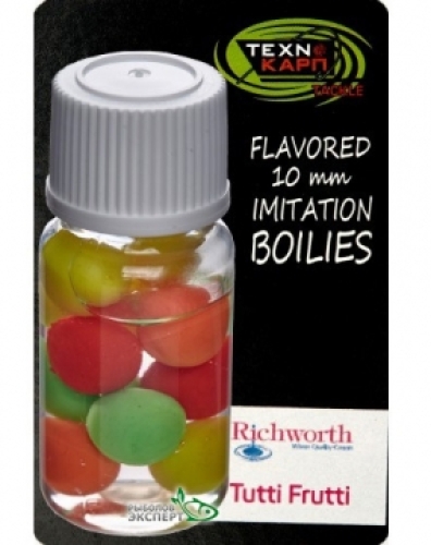 Насадка силиконовая Technocarp Flavored Imitation Boilies 10мм - Tutti-Frutti Richworth