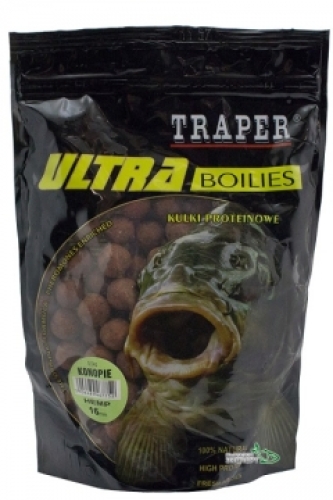 Бойлы Traper Ultra Boilies протеиновые 0,5кг 16мм Hemp (Конопля)