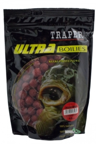 Бойлы Traper Ultra Boilies протеиновые 0,5кг 16мм Strawberry (Клубника)