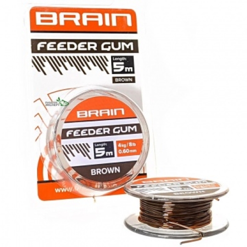 Амортизуюча гума Brain Feeder Gum 5м 0,6мм 4кг коричнева