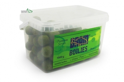 Бойлы Brain Soluble Green Peas (Зелёный Горошек) 24мм 1,0кг