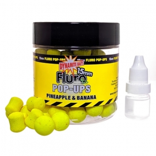 Бойли Dynamite Baits Fluro Pop-Ups Pineapple & Banana 15мм (DY570)