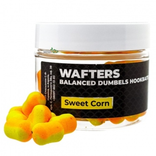 Бойлы Technocarp Wafters Dumbels 10x14мм 30г - Sweet Corn (Кукуруза)