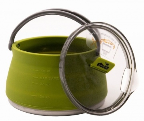 Чайник Tramp силіконовий з металевим дном 1,0л olive (TRC-125-olive)