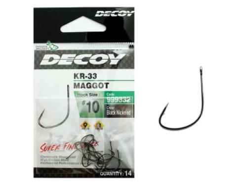 Крючки Decoy KR-33 Maggot Black Nickeled size 04