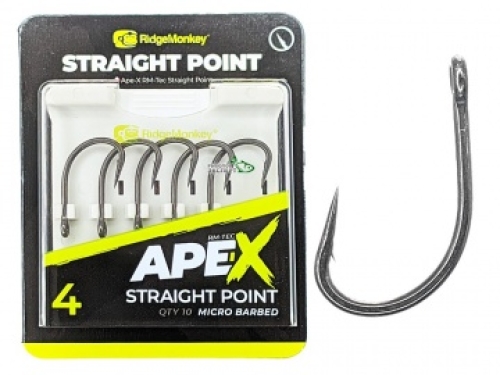 Крючки Ridge Monkey Ape-X Straight Point Barbed