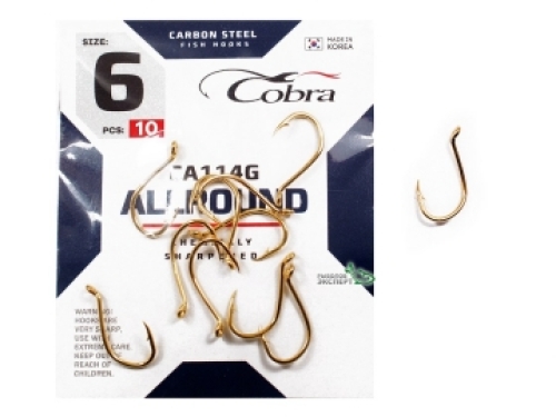 Крючки Cobra Allround CA114 Gold №08