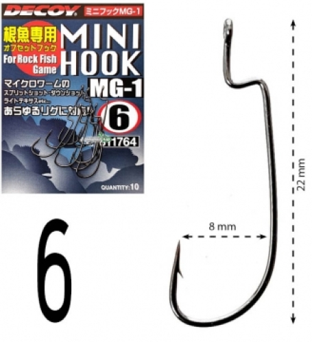 Крючки Decoy оффсетные Mini Hook MG-1 size 6