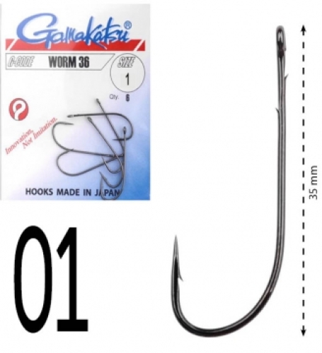 Крючки Gamakatsu Worm 36 size 1