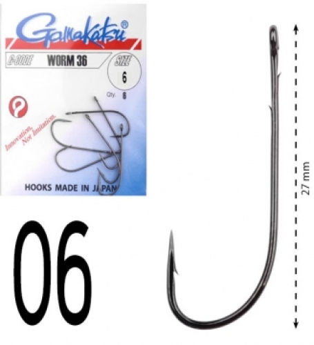 Гачки Gamakatsu Worm 36 size 6