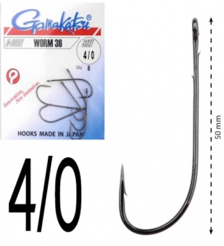 Гачки Gamakatsu Worm 36 size 4/0
