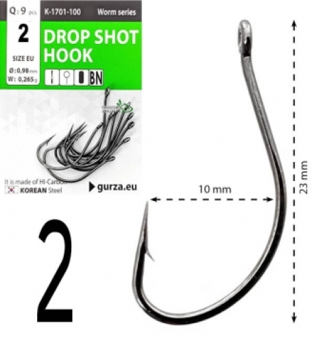 Гачки Gurza Drop Shot Hook BN K-1701 №02