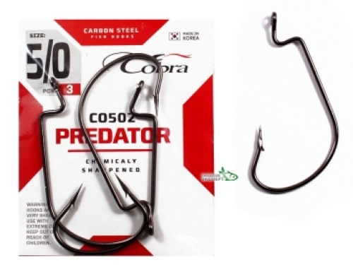 Крючки офсетные Cobra Predator CO502 NSB №02