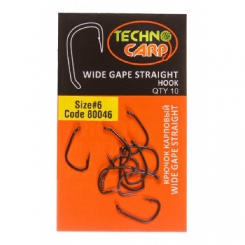 Крючки Technocarp Wide Gape Straight hook №4 (10шт/уп)