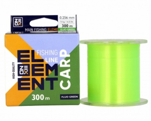 Леска ZEOX Element Carp Fluo Green 300м 0,35мм