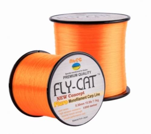 Леска NTEC Fly-Cat Fluo Orange 0,30мм 15lb 1250м