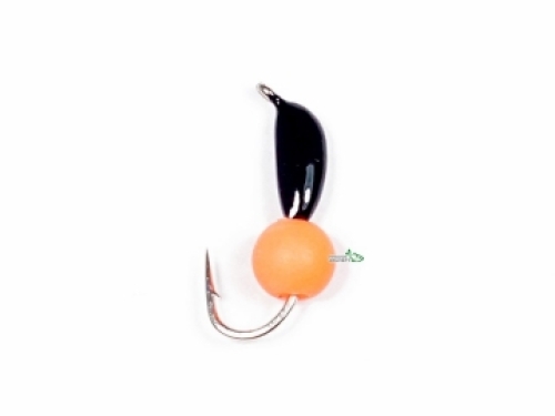 Мормышка True Weight Банан-Ядренный Глаз 2,0мм черная/оранжевый неон 0,37г