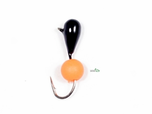 Мормышка True Weight Капля-Ядренный Глаз 3,2мм черная/оранжевый неон 0,55г