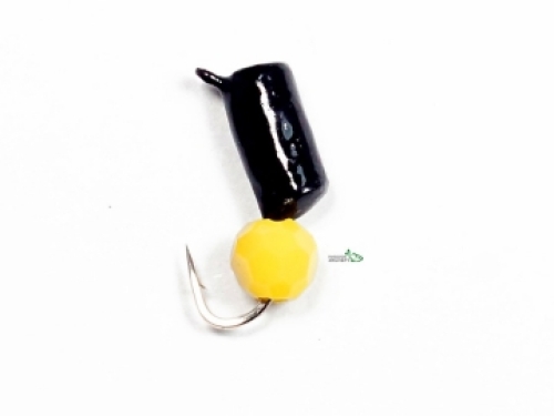 Мормишка True Weight Гвоздешарик 3,0мм чорний/багатогранний жовтий 1,1г