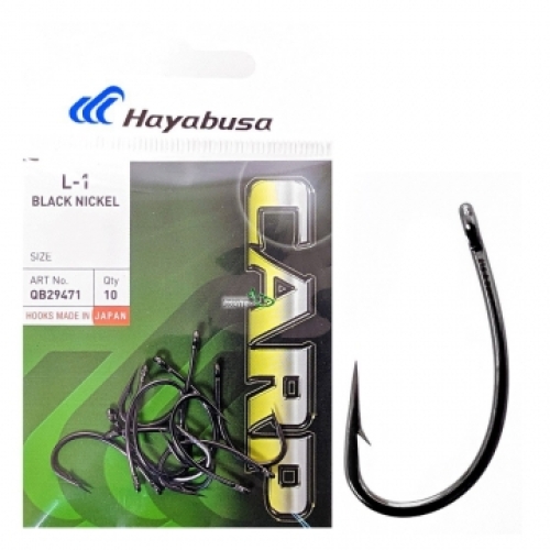 Гачки Hayabusa L-1 Black Nickel №08, 10шт