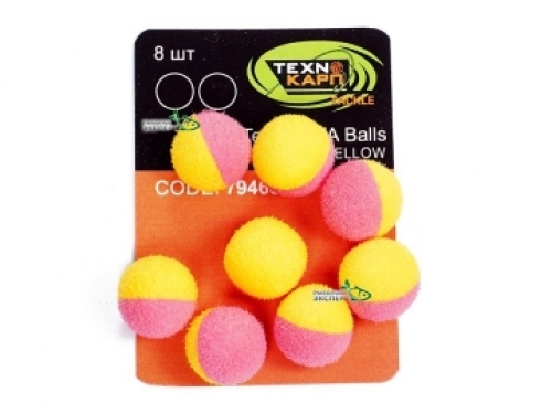 Насадка Technocarp Techno EVA Balls 10мм Pink/Yellow (8шт/уп)