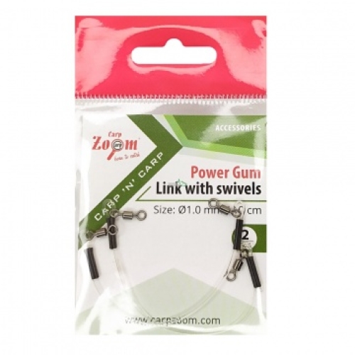 Оснащення фідерне Carp Zoom Power Gum Link with swivels 1,0мм 10см (2шт/уп)