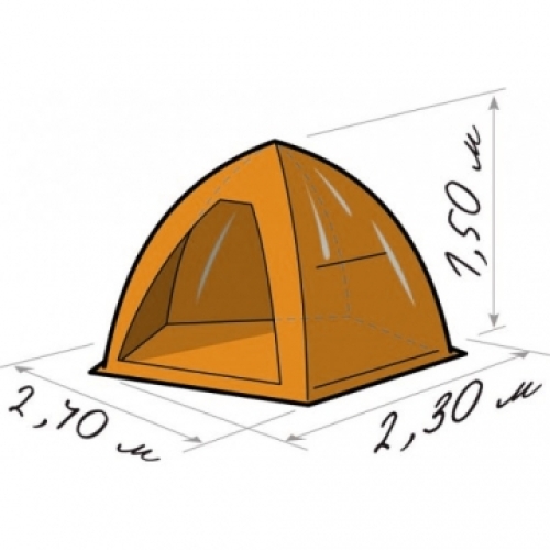 Палатка зимняя Lotos-2С (оранжевая на композитном каркасе)