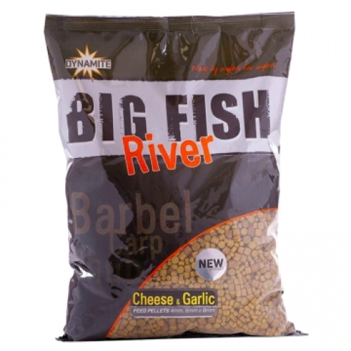 Пеллетс Dynamite Baits Big Fish River Pellets Cheese & Garlic 4-6-8мм 1,8кг (DY1367)