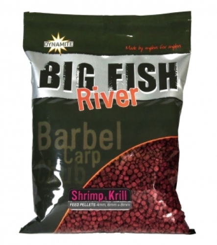Пеллетс Dynamite Baits Big Fish River Pellets Shrimp & Krill 4-6-8мм 1,8кг (DY1366)